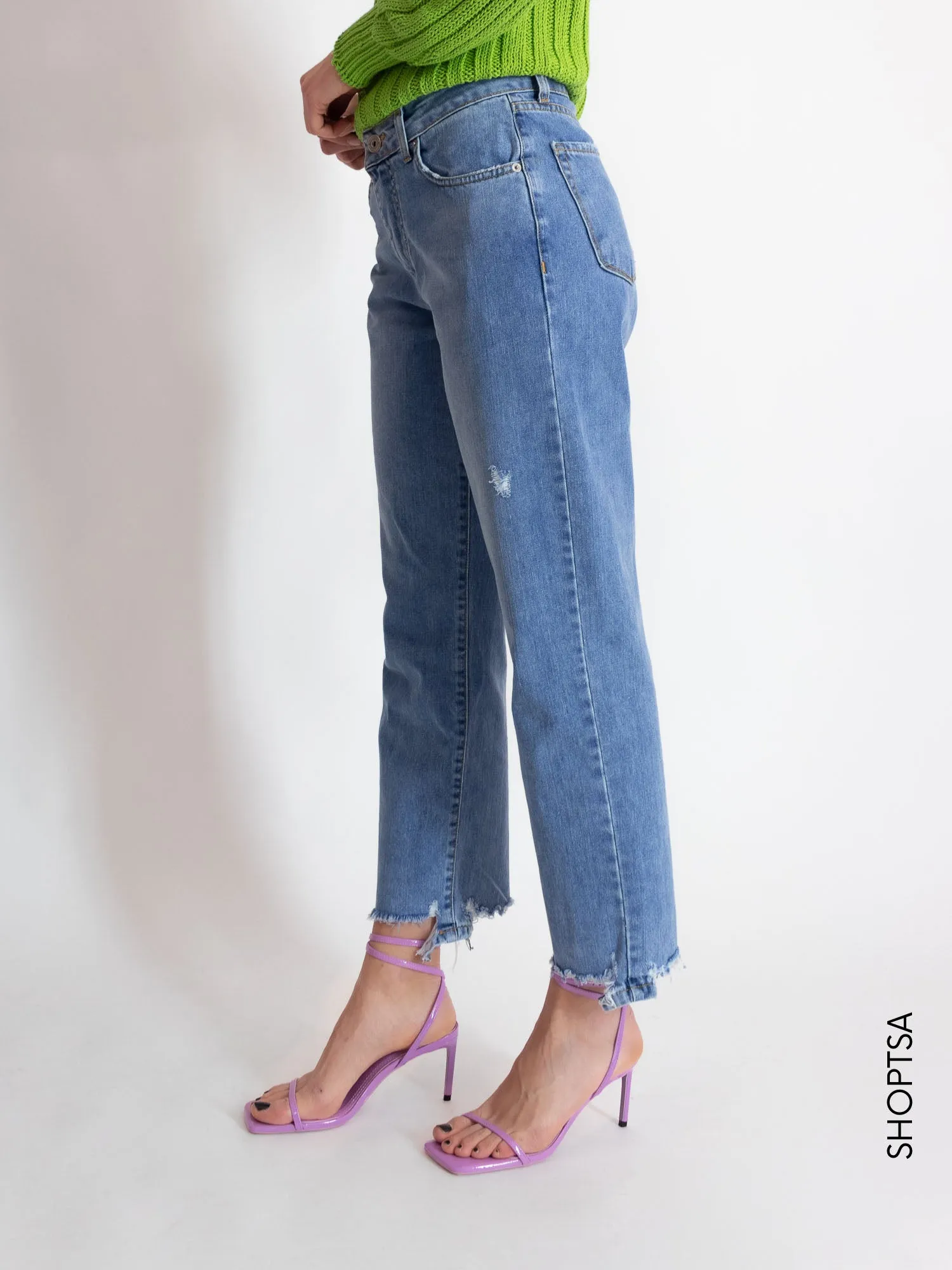 Jeans dritto rotture