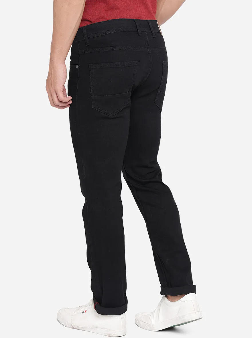 Jet Black Solid Narrow Fit Jeans | Greenfibre