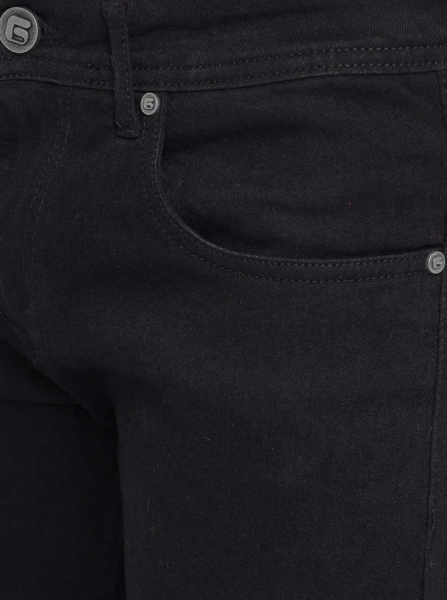 Jet Black Solid Narrow Fit Jeans | Greenfibre