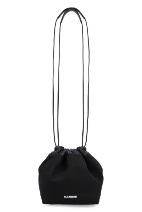 JIL SANDER Black Canvas Bucket Handbag - Women's Carryover Collection 2024