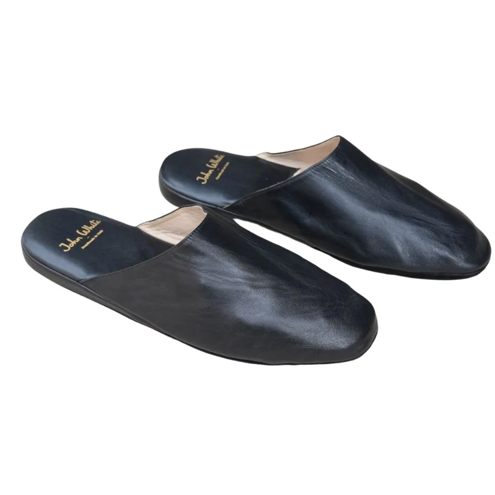 John White Firenze Black Slipper | Menswear Online