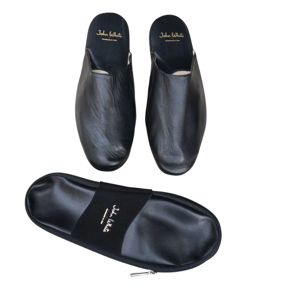 John White Firenze Black Slipper | Menswear Online