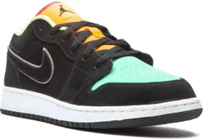 Jordan Kids Jordan 1 Low SE Aurora Green sneakers Black