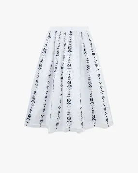 JUPE Embroidered Cotton Skirt