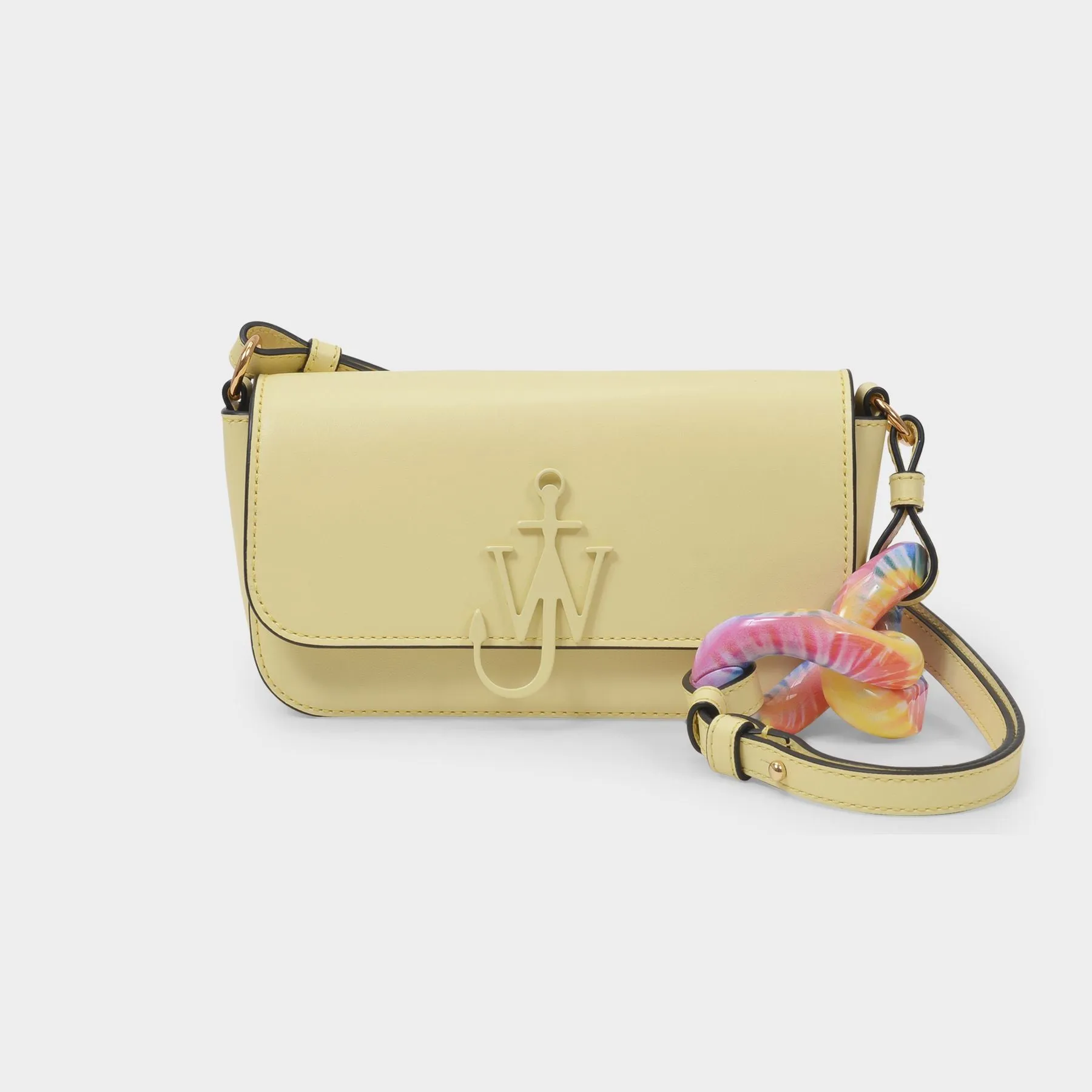 J.W. Anderson  Tie Dye Chain Baguette Anchor Bag in Yellow Leather