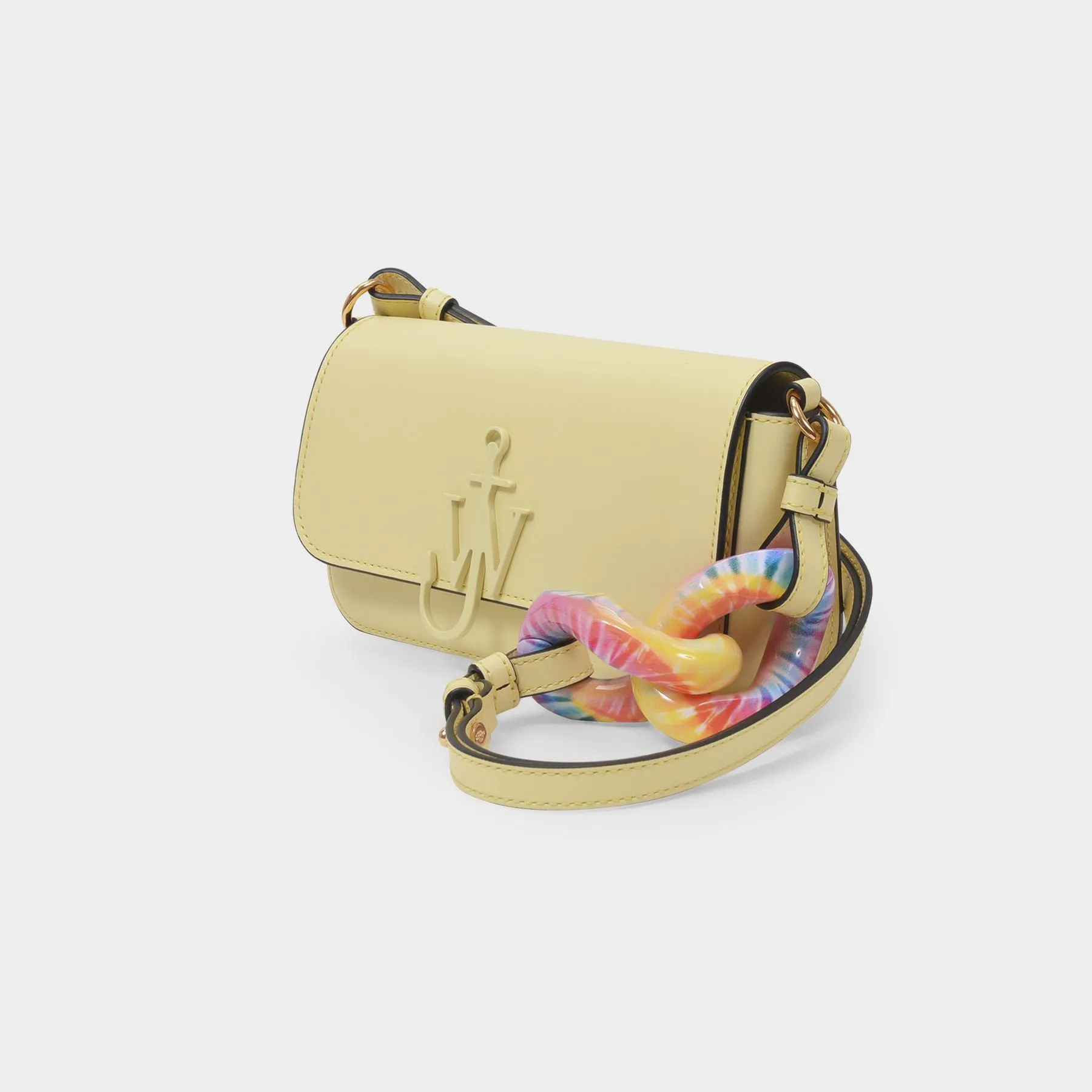 J.W. Anderson  Tie Dye Chain Baguette Anchor Bag in Yellow Leather