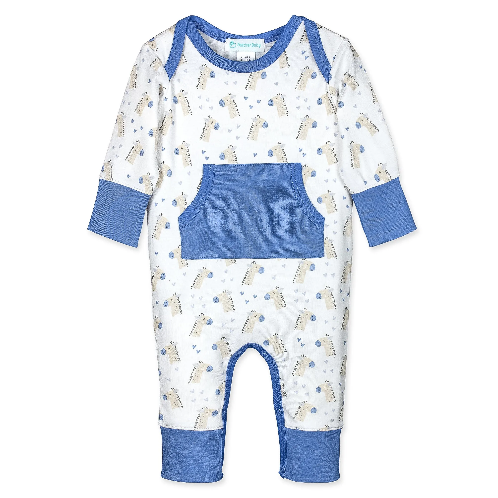 Kangaroo Romper - Chill Giraffes  100% Pima Cotton