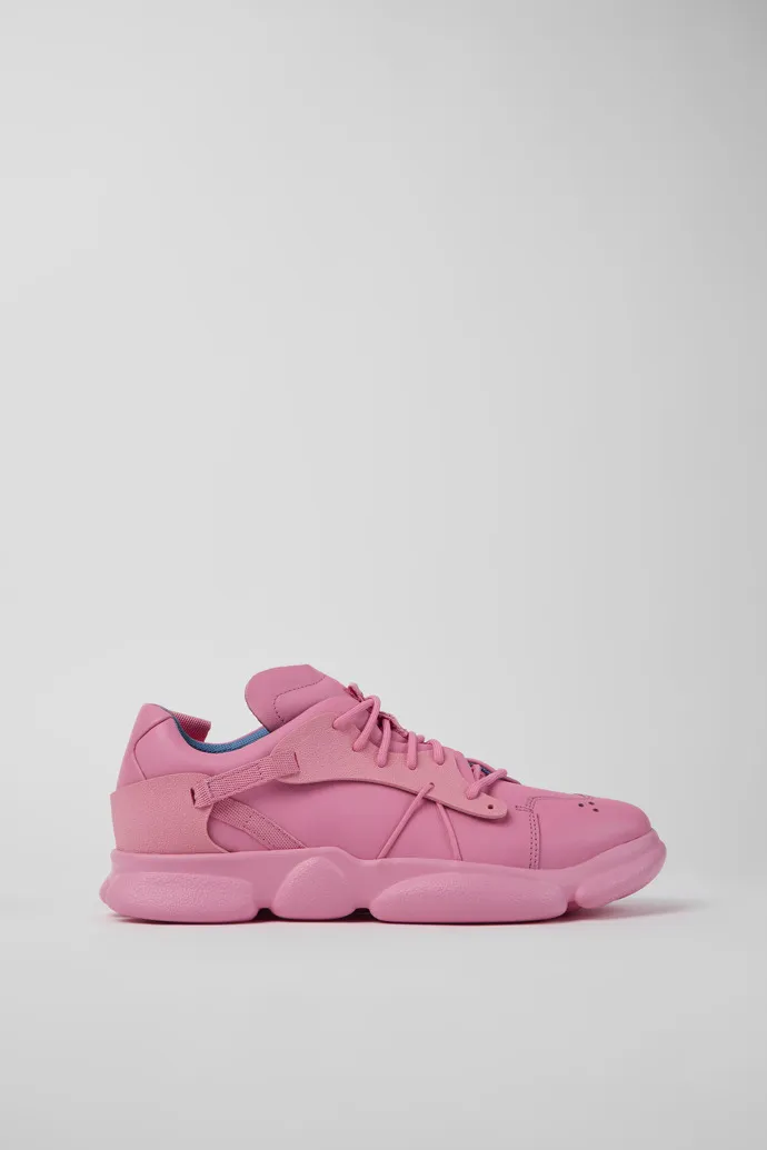 Karst Pink leather and textile sneakers for men