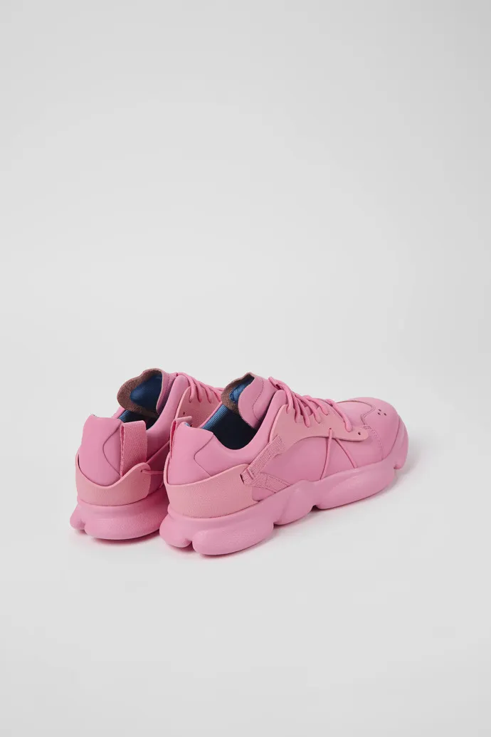 Karst Pink leather and textile sneakers for men