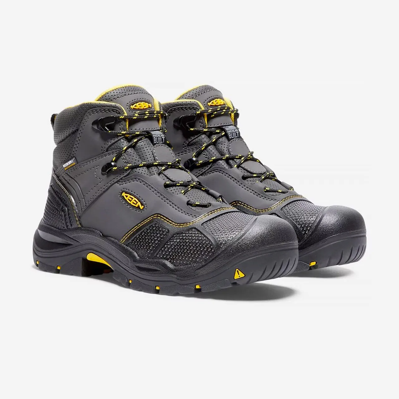 KEEN Men's Logandale Waterproof Boot (Steel Toe) - Raven / Black