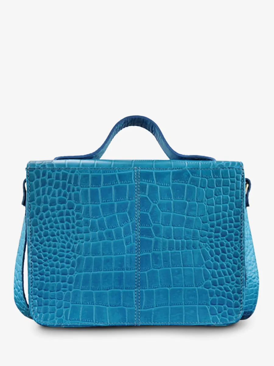 leather hand bag for woman Blue - Mademoiselle George Alligator Cocktail Topaz | PAUL MARIUS