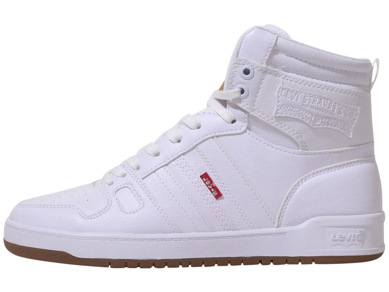 Levi's Men's 521-BB-HI-Pebbled-UL Sneakers High Top White/Gum Sz: 7.5 519708