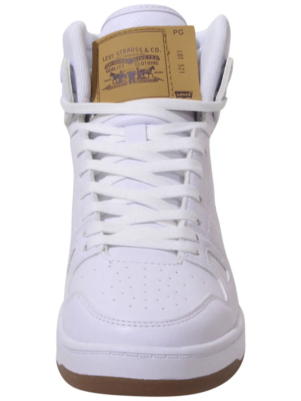 Levi's Men's 521-BB-HI-Pebbled-UL Sneakers High Top White/Gum Sz: 7.5 519708