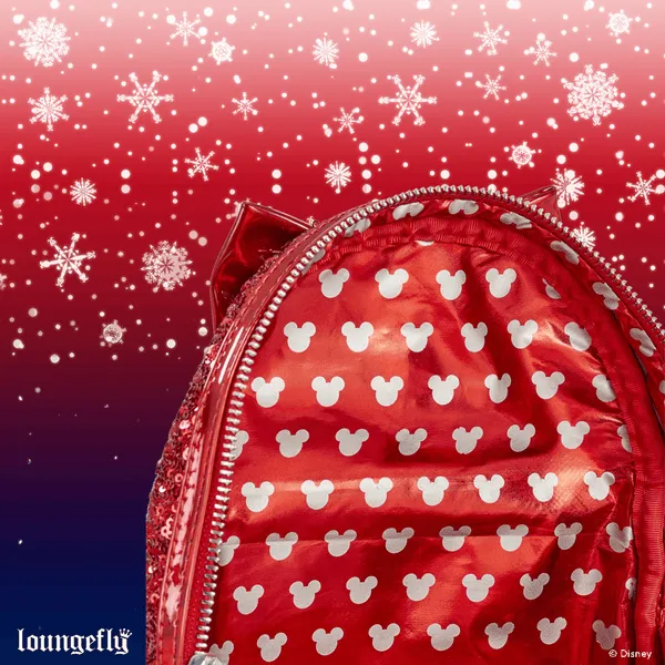 Loungefly x Disney Minnie Mouse Red Sequin Mini Backpack