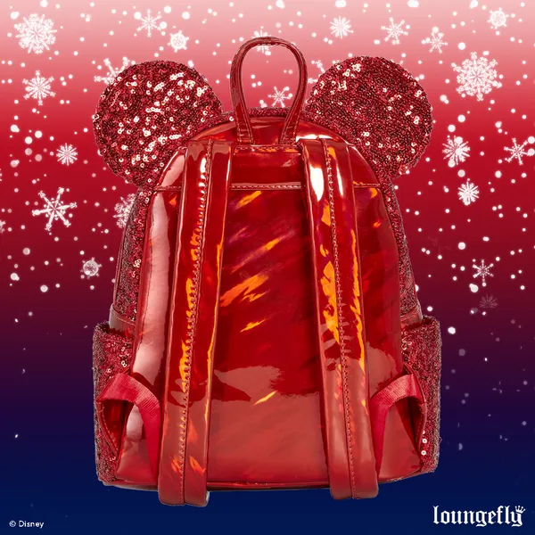 Loungefly x Disney Minnie Mouse Red Sequin Mini Backpack