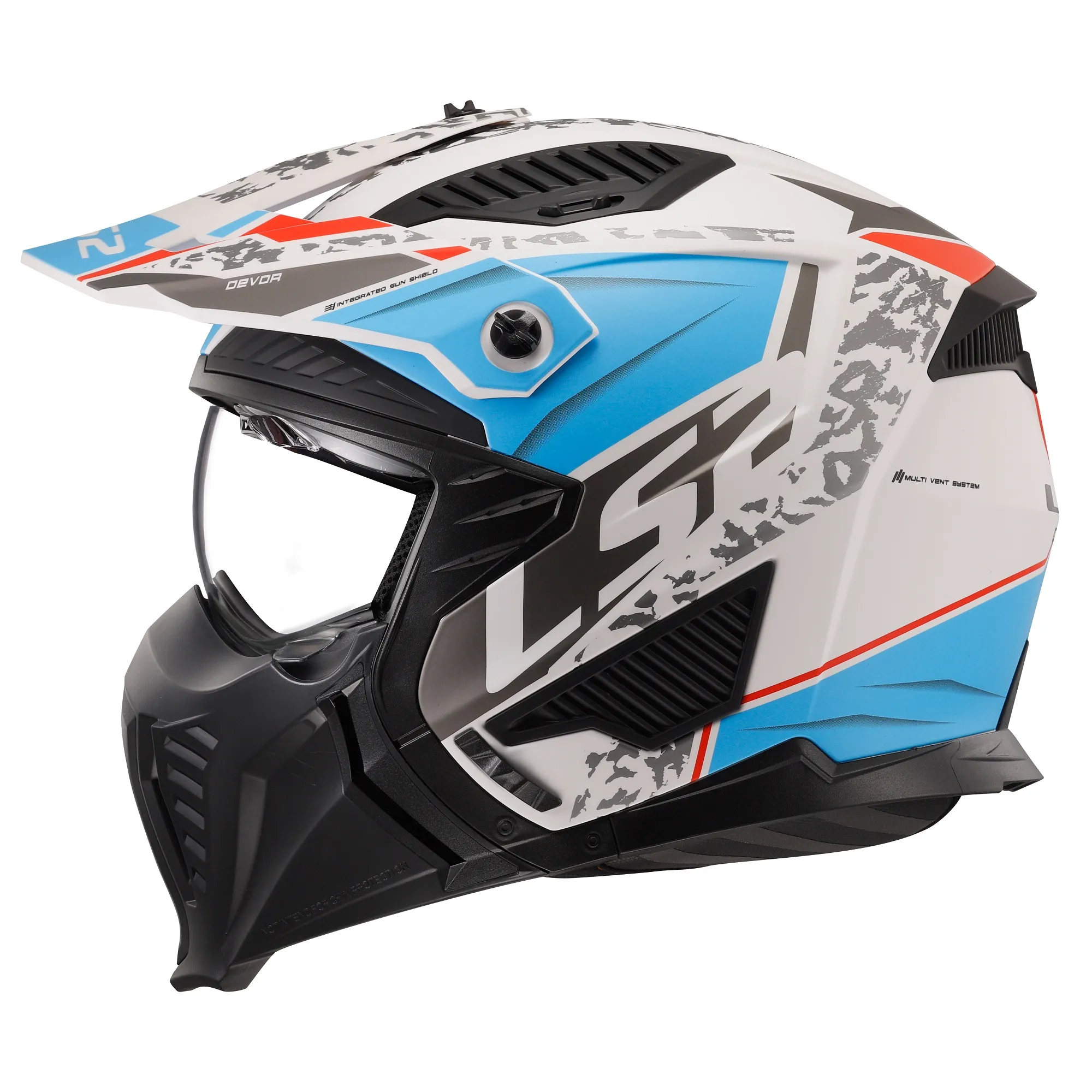 LS2 OF606 Drifter Devor Helmet - White/Blue