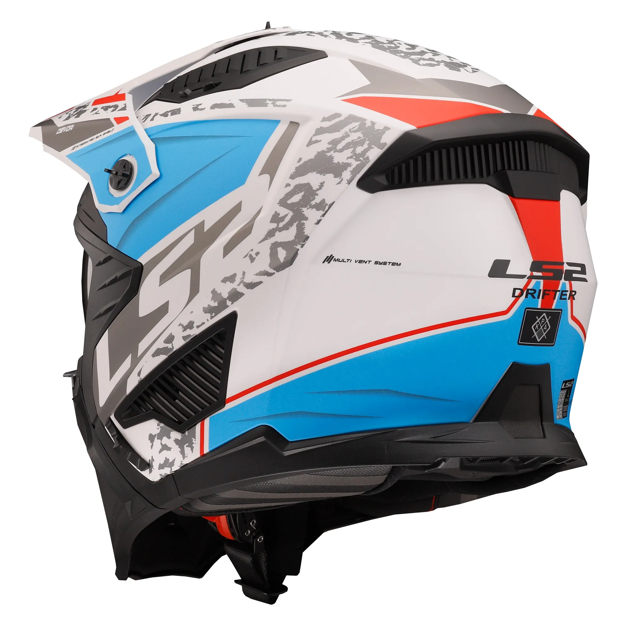 LS2 OF606 Drifter Devor Helmet - White/Blue