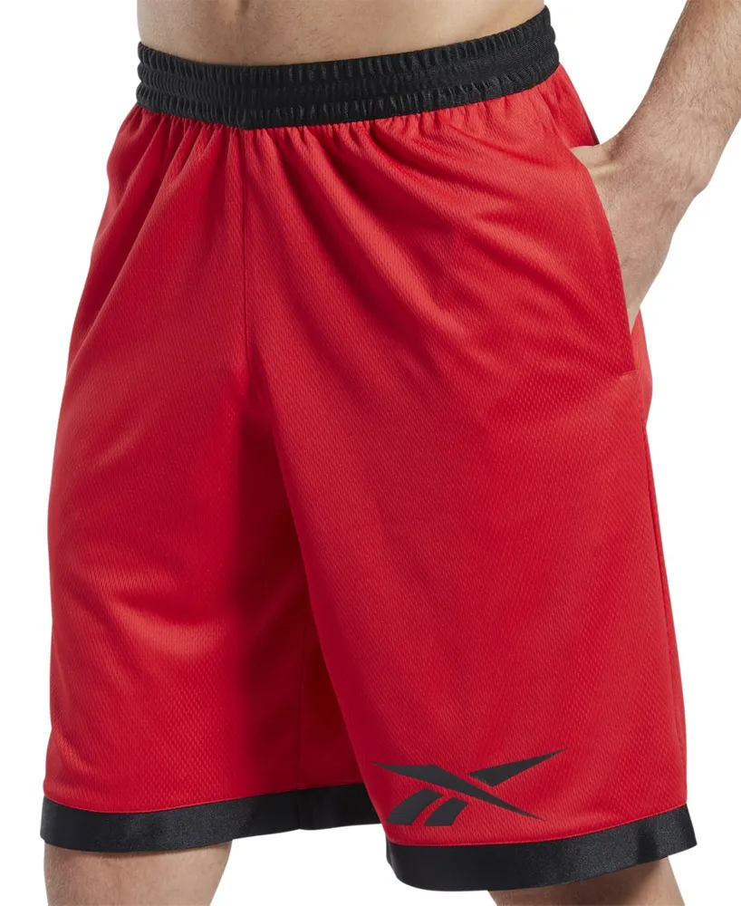 Macy's Reebok Men's Regular-Fit Logo-Print Mesh Basketball Shorts