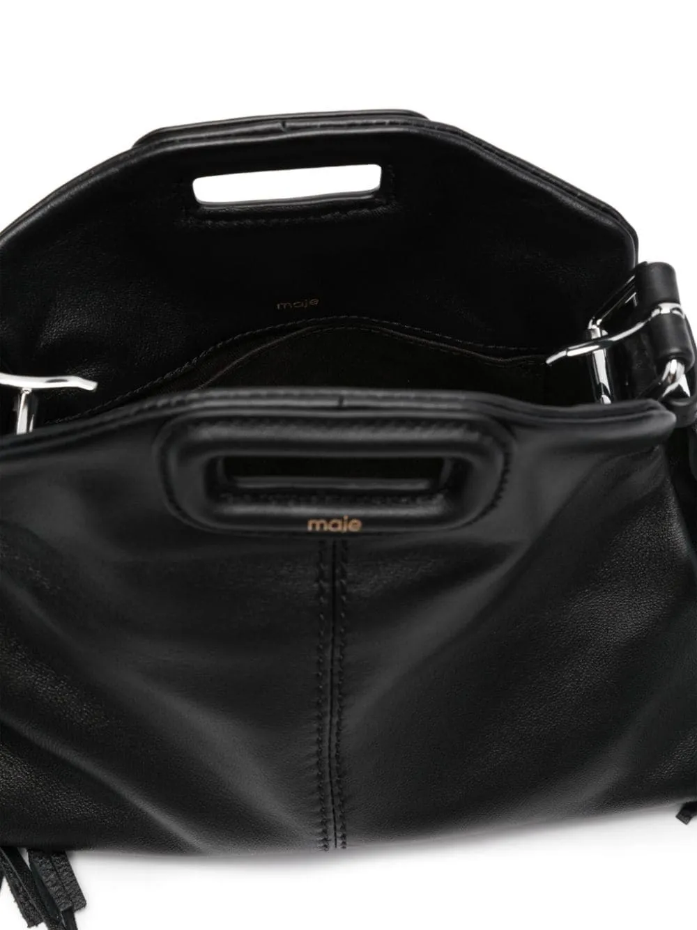 Maje mini Miss M leather shoulder bag - Black