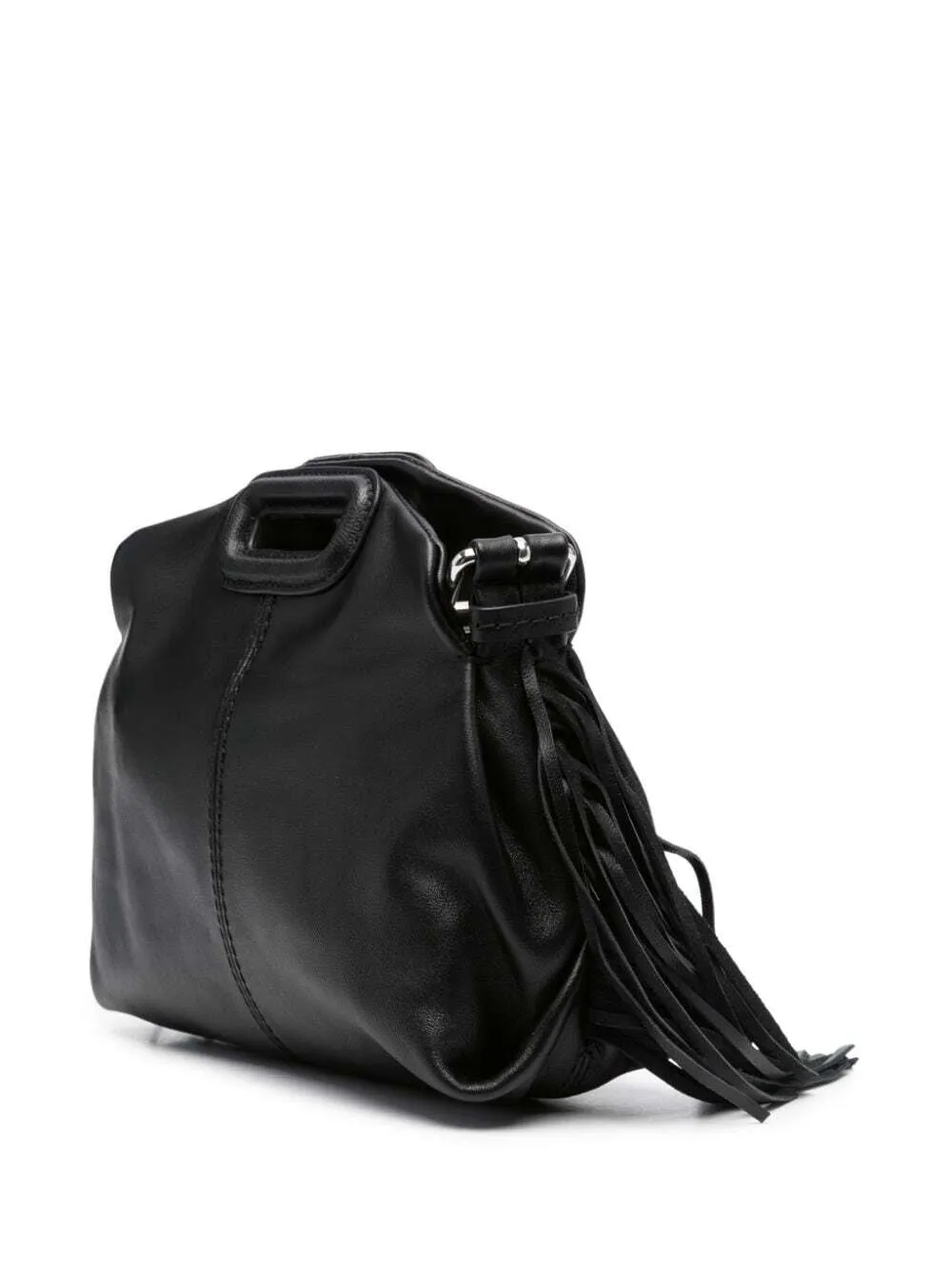 Maje mini Miss M leather shoulder bag - Black