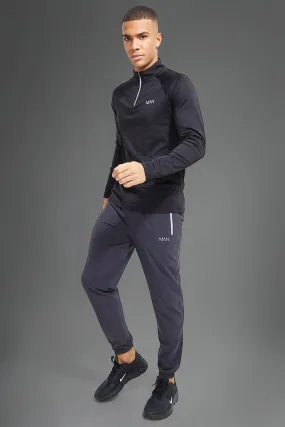 Man Active Gym Reflective Contrast Tracksuit | boohooMAN UK