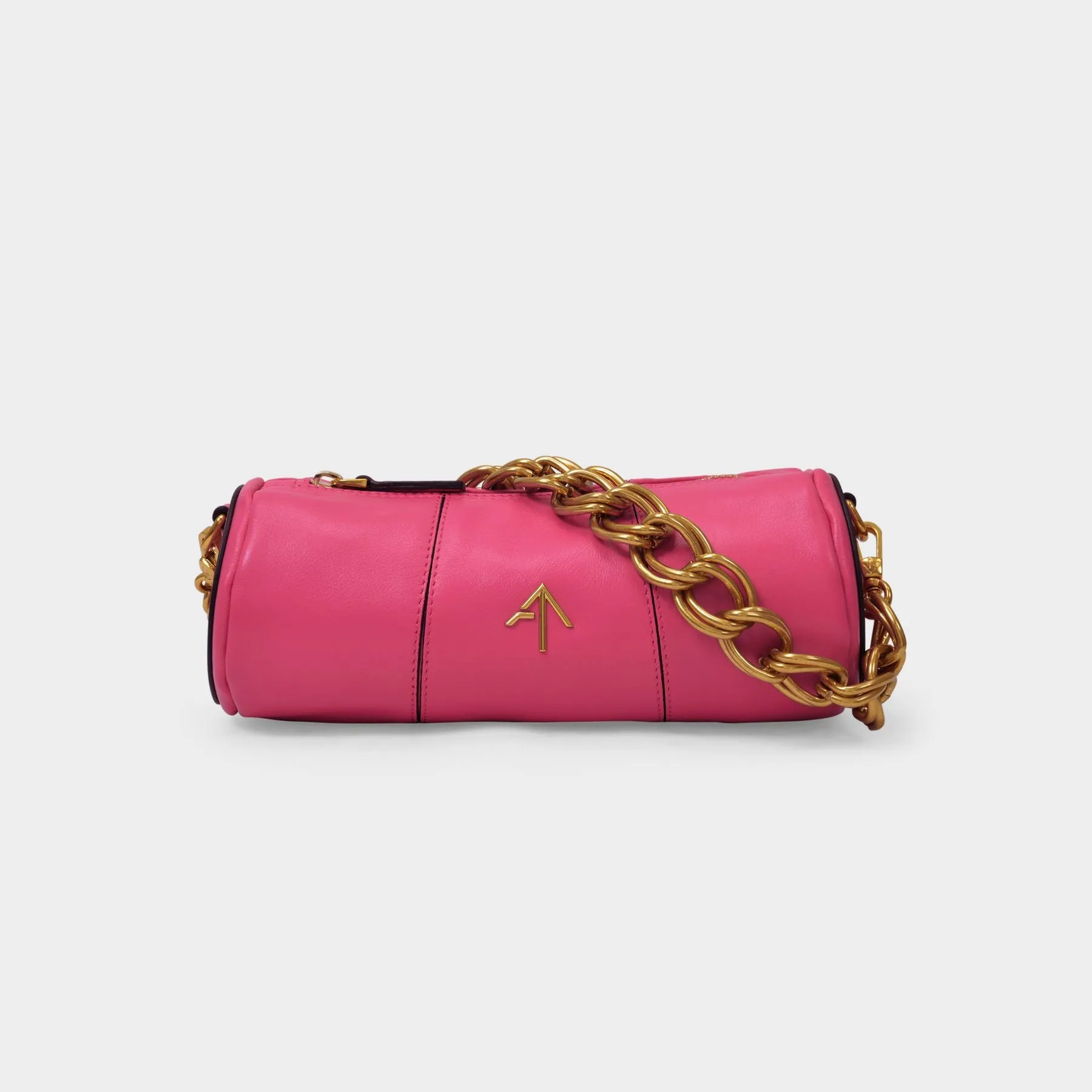 Manu Atelier  Mini Cylinder Bag in Pink Leather