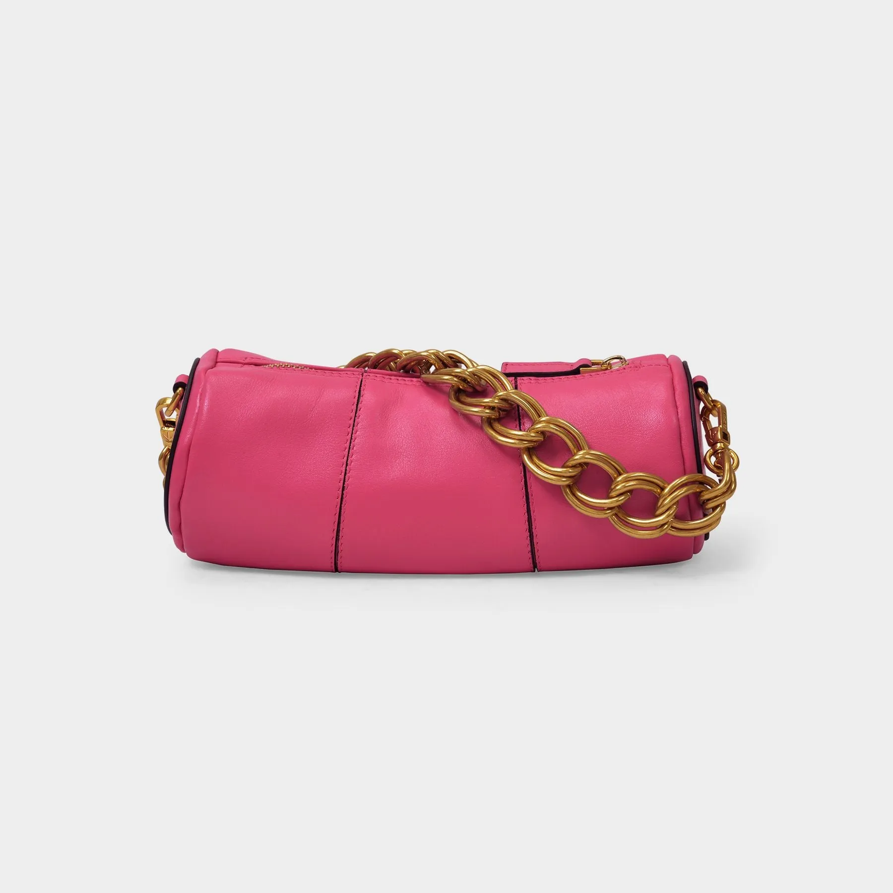 Manu Atelier  Mini Cylinder Bag in Pink Leather