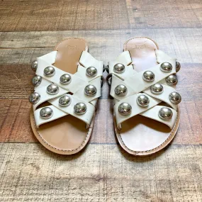 Marc Fisher White Studded Sandals- Size 7.5 (see notes)