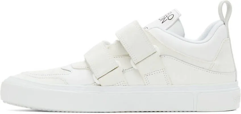 Marcelo Burlon County of Milan White Leather Strap Logo Sneakers