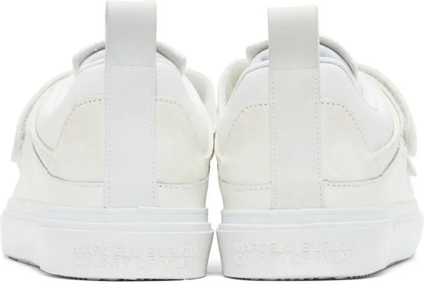 Marcelo Burlon County of Milan White Leather Strap Logo Sneakers