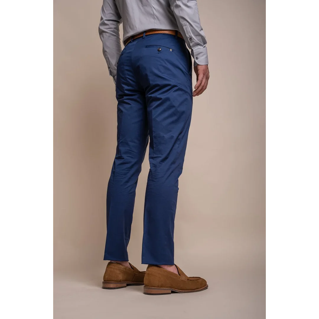 Mario - Men's Summer Blue Smart Trousers