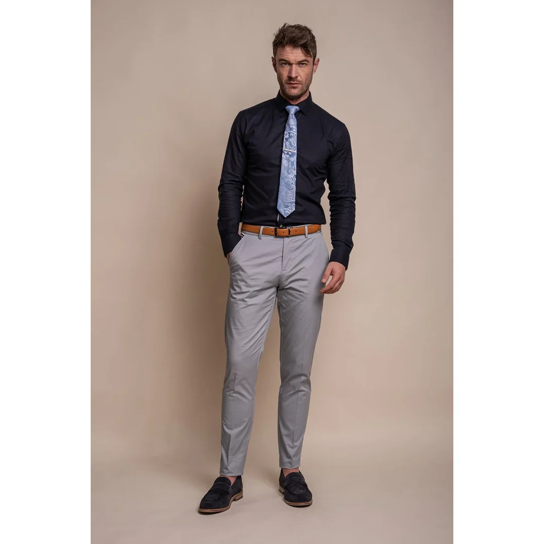 Mario - Men's Summer Light Blue Trousers