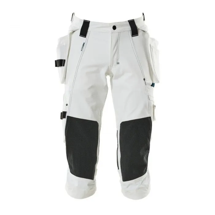 Mascot Advanced Water-Resistant 3/4 Work Trousers with Holster and Knee Pad Pockets (White)