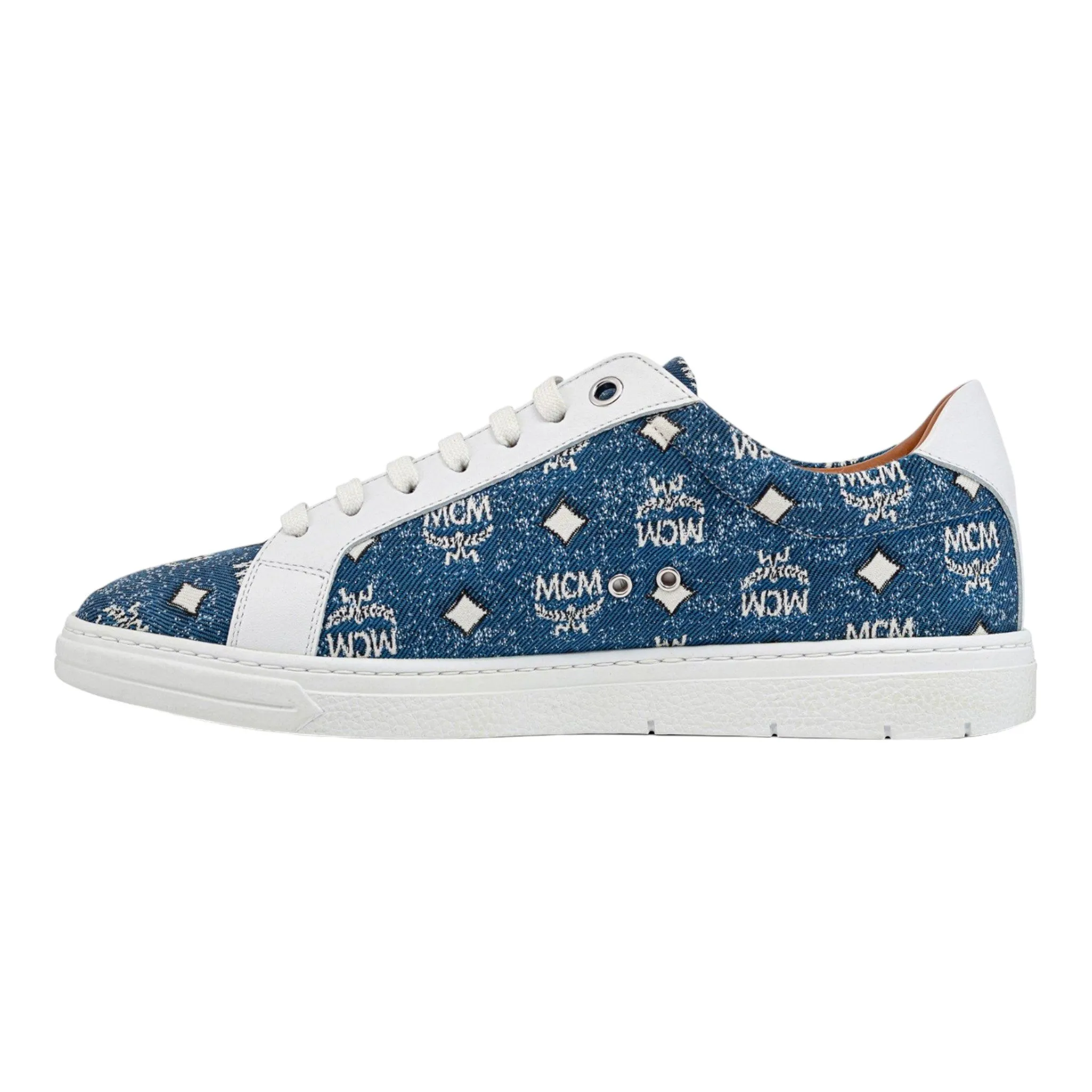 MCM Women's Terrain Lo Sneakers in Denim Jacquard