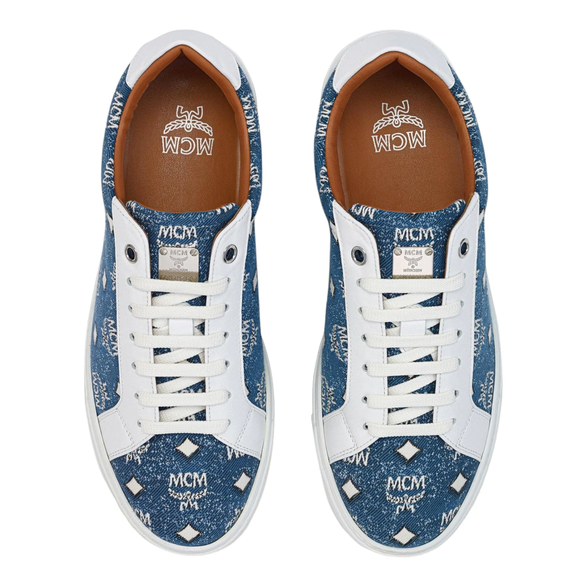 MCM Women's Terrain Lo Sneakers in Denim Jacquard