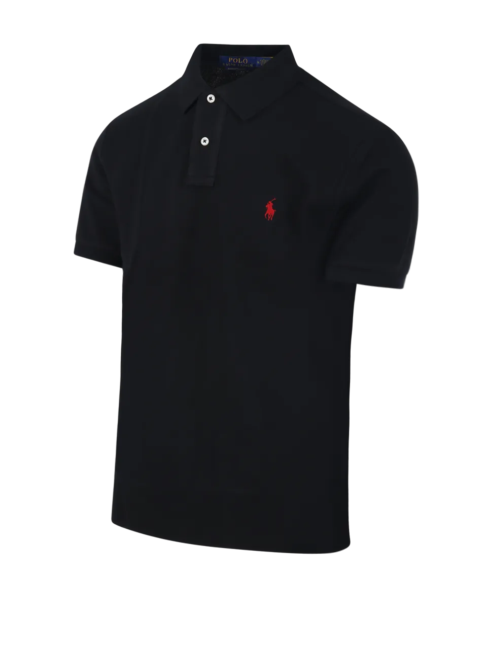 MEN RALPH LAUREN BLACK COTTON POLO