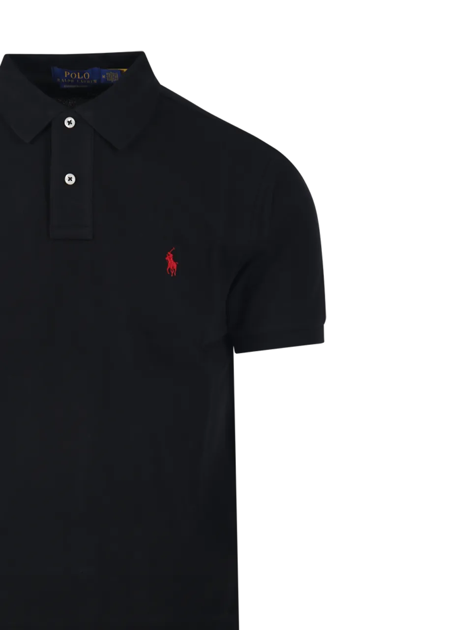 MEN RALPH LAUREN BLACK COTTON POLO