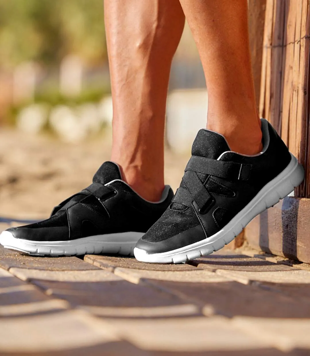 Men's Black Hook-and-Loop Trainers 