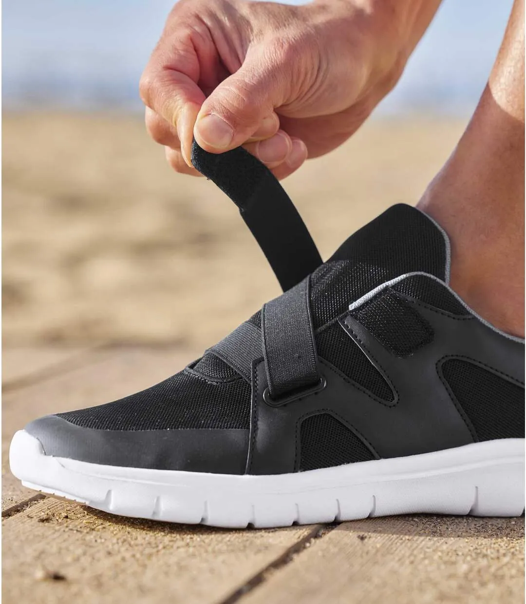 Men's Black Hook-and-Loop Trainers 