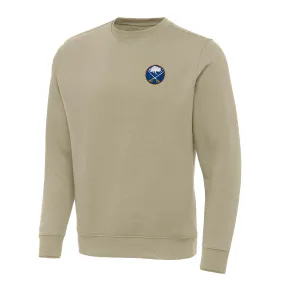 Men's Buffalo Sabres Antigua Khaki Victory Crewneck Pullover Sweatshirt