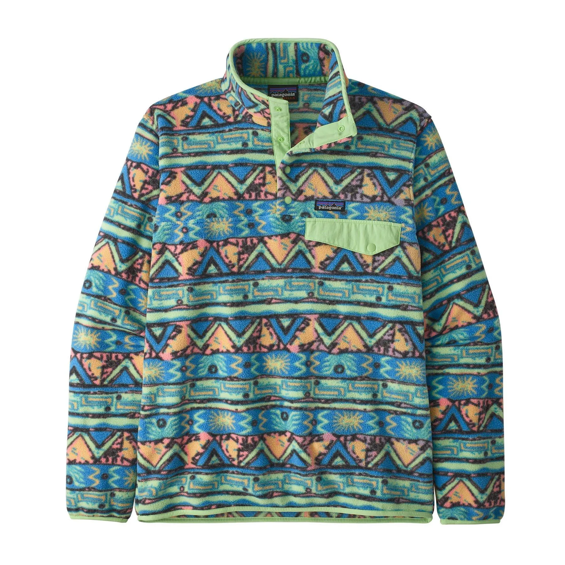 Men's Lightweight Synchilla Snap-T Pullover - High Hopes Geo / Green | George Fisher