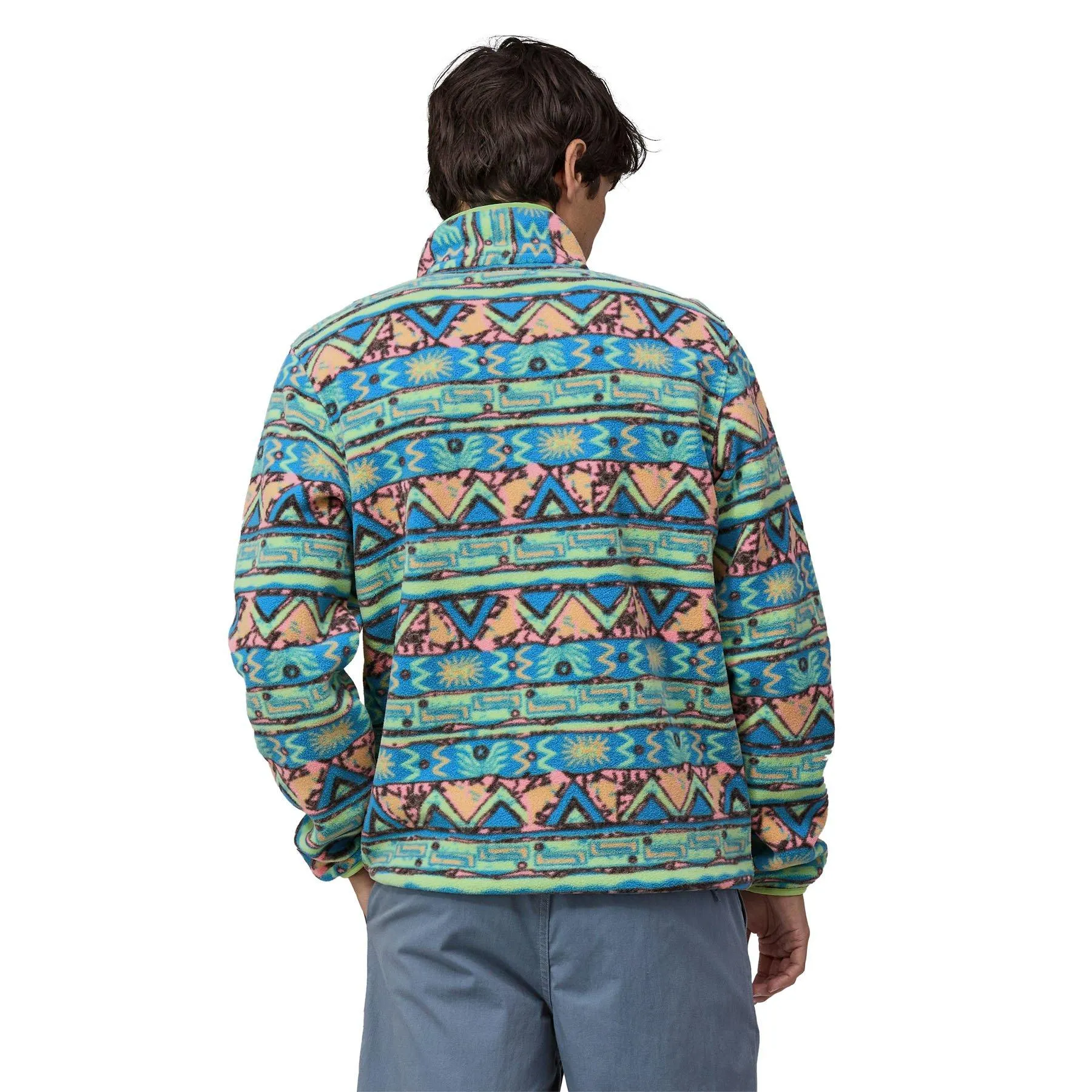 Men's Lightweight Synchilla Snap-T Pullover - High Hopes Geo / Green | George Fisher