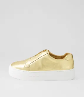 MIDAS Shiann Old Gold White Leather Sneakers