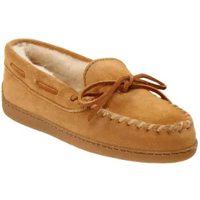 Minnetonka Pile Lined Hardsole Slipper Tan Suede (Women's)