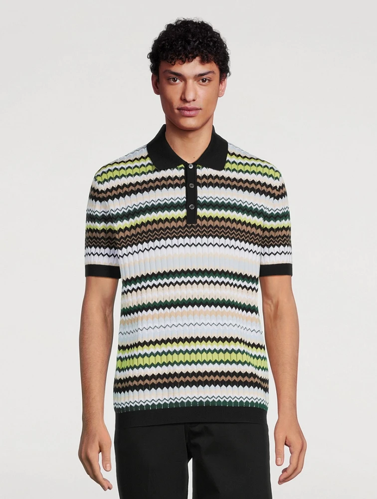 MISSONI Zig Zag Cotton Polo Shirt