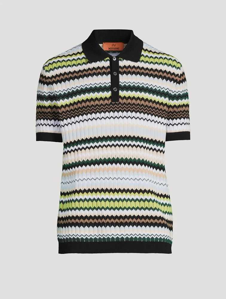 MISSONI Zig Zag Cotton Polo Shirt