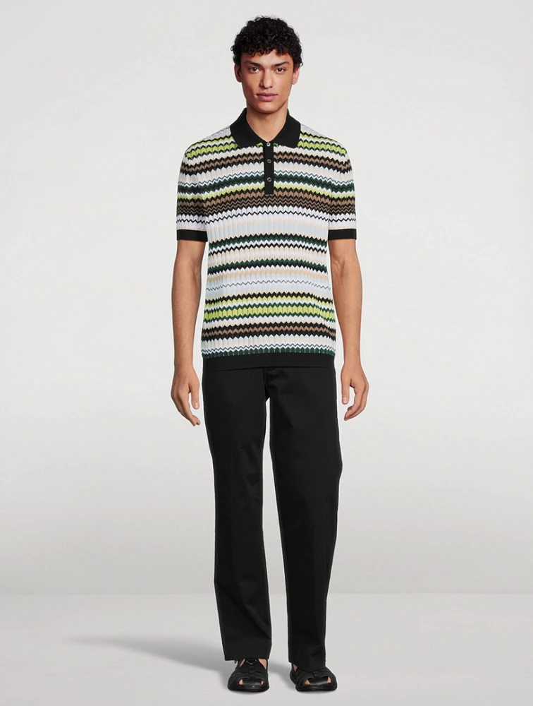 MISSONI Zig Zag Cotton Polo Shirt