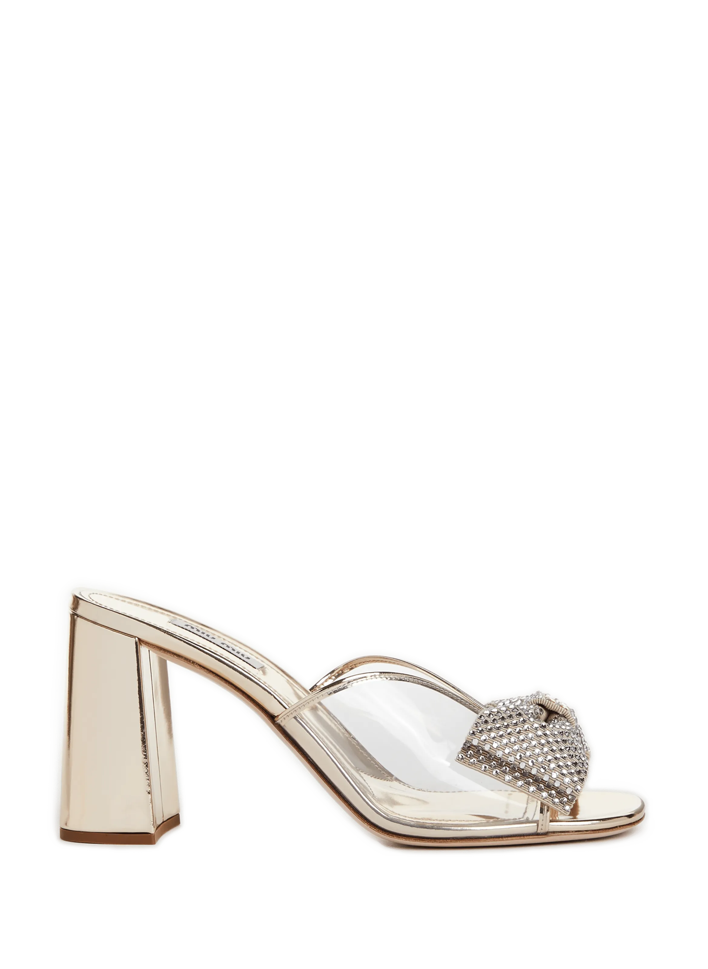 Miu miu  Heeled sandals with bow detail - Golden