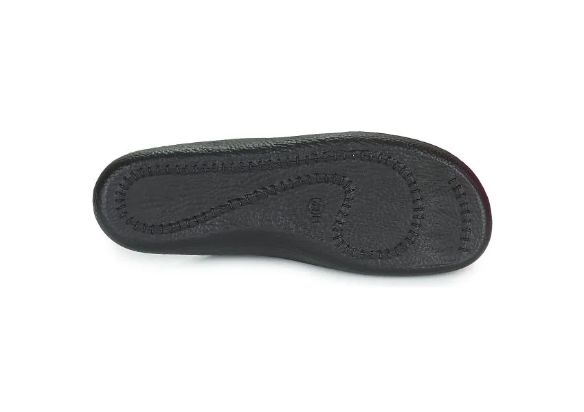 Monaco 202G Black Leather Slipper