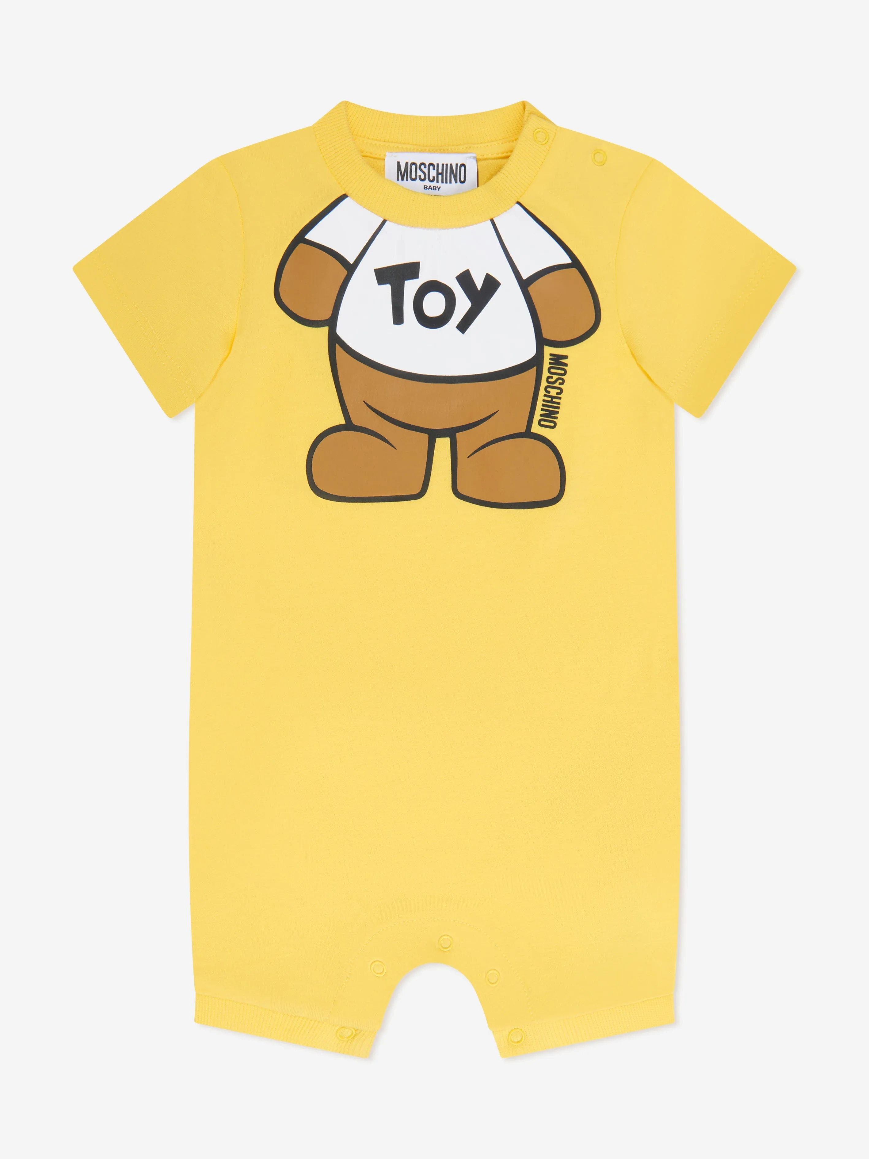 Moschino Baby Teddy Toy Romper in Yellow